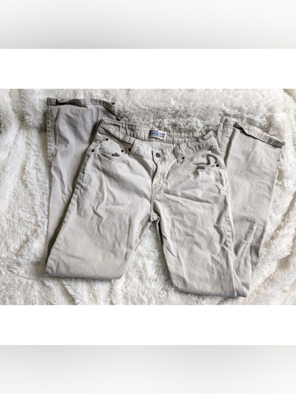 Signature by Levi Strauss Light Beige Low Rise Bootcut Jeans Size 10 Long